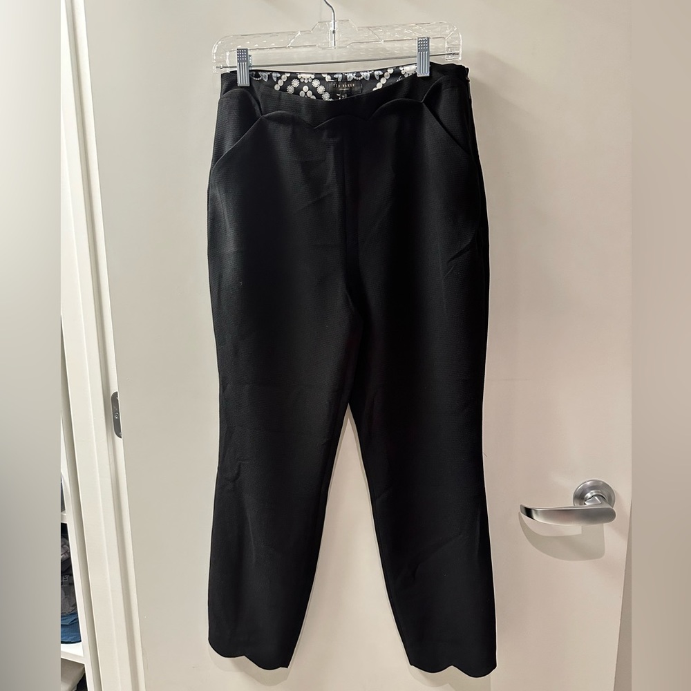 Ted Baker Scallop Edge Trouser - Black, Ted Size 2 (US Size 6)